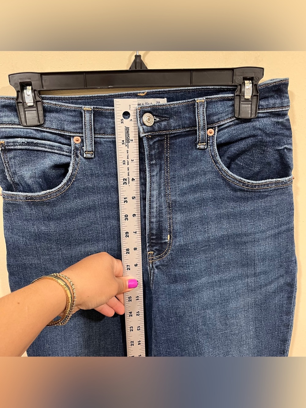 Abercrombie & Fitch High Rise Flare Jean size 6 Regular raw hem EUC - Picture 6 of 12